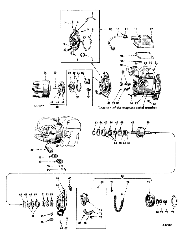 Схема запчастей Case IH 240 - (069) - ELECTRICAL SYSTEM, MAGNETO, FOR TRACTORS EQUIPPED WITH MAGNETO IGNITION (06) - ELECTRICAL SYSTEMS