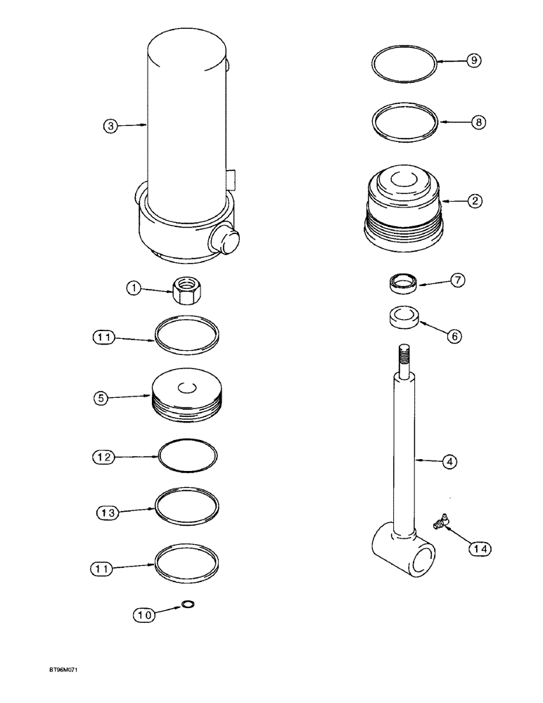 Схема запчастей Case IH 955 - (8-107C) - HYDRAULIC CYLINDER - 298978A1, 3-1/4 ID X 7-1/4 INCH STROKE (GLAND TYPE) CARRYING WHEEL PLANTERS (08) - HYDRAULICS