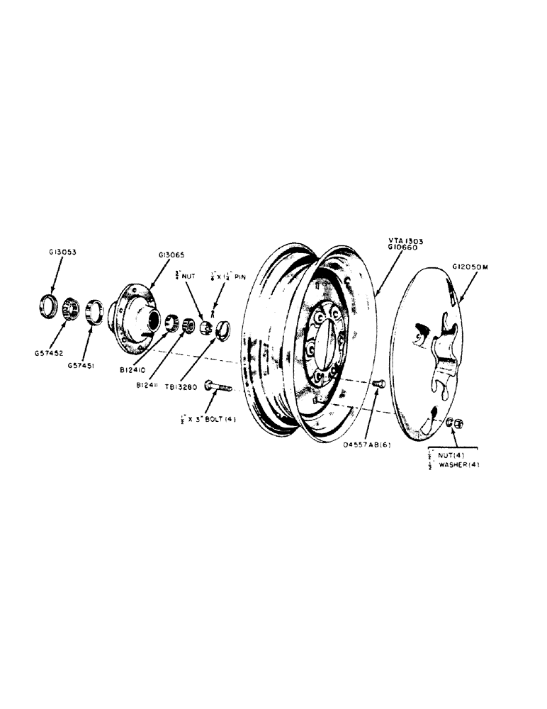 Схема запчастей Case IH 300B-SERIES - (131) - FRONT WHEEL AND HUB, 301B, 311B, 411B GENERAL PURPOSE TRACS. & UTILITY TRACS.W/ ADJUSTABLE AXLE (06) - POWER TRAIN