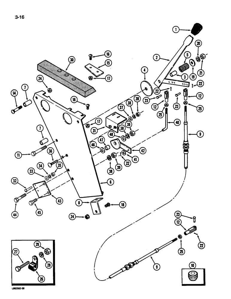 Схема запчастей Case IH 1822 - (3-16) - THROTTLE CONTROLS, 1822 COTTON PICKER (02) - FUEL SYSTEM