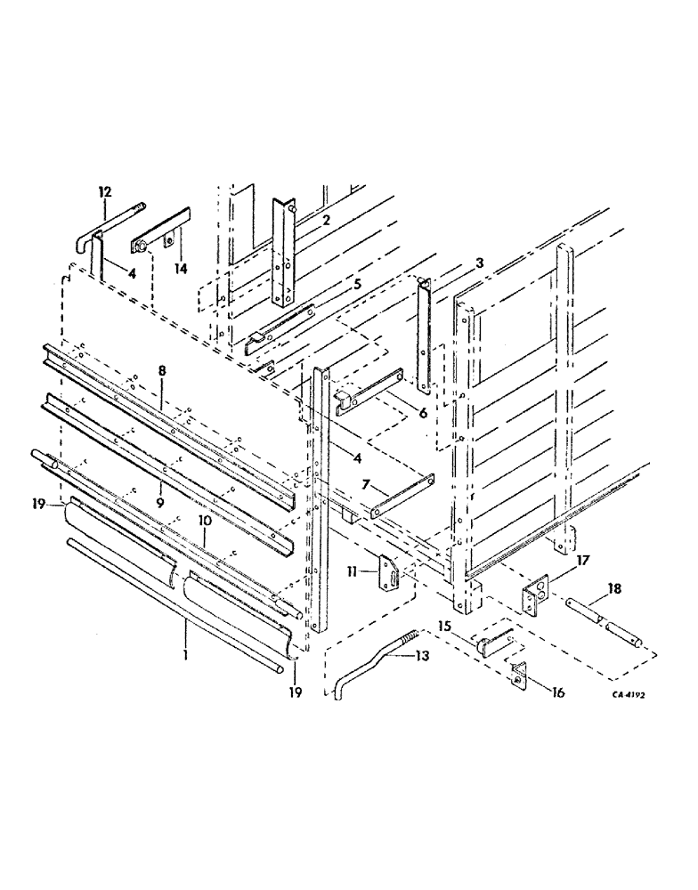 Схема запчастей Case IH 105 - (C-19) - REAR ENDGATE, FOR BOXES W/PIT FILLER ATTACHMENT 