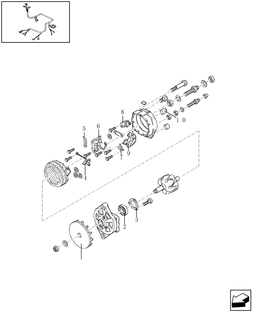 Схема запчастей Case IH WDX1902 - (02.01[3]) - ALTERNATOR (02) - ENGINE EQUIPMENT