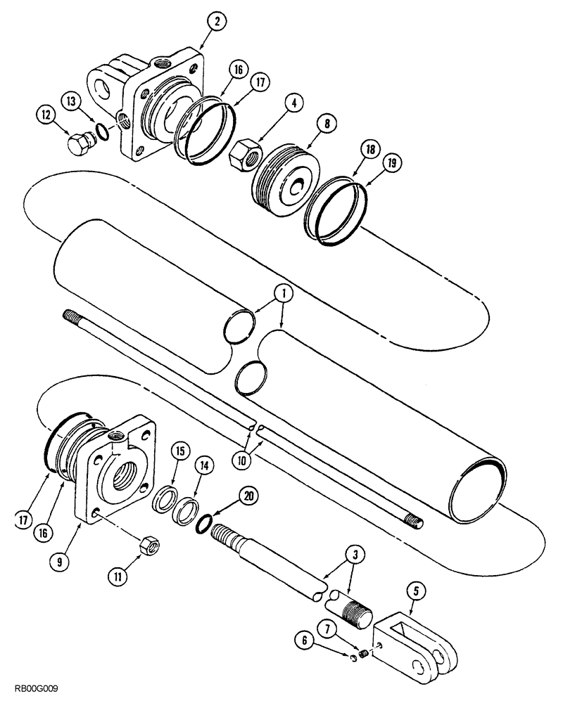 Схема запчастей Case IH 5850 - (08-30) - CYLINDER ASSEMBLY, 1272149C92 (08) - HYDRAULICS