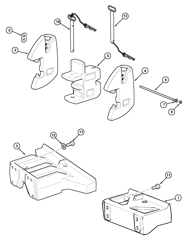 Схема запчастей Case IH MX100C - (09-04) - FRONT WEIGHTS (09) - CHASSIS