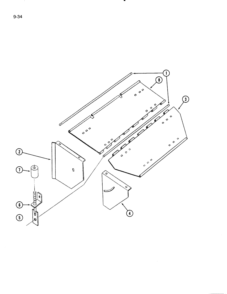 Схема запчастей Case IH 4000 - (9-34) - REAR DEFLECTOR, TWO PIECE TYPE (09) - CHASSIS/ATTACHMENTS