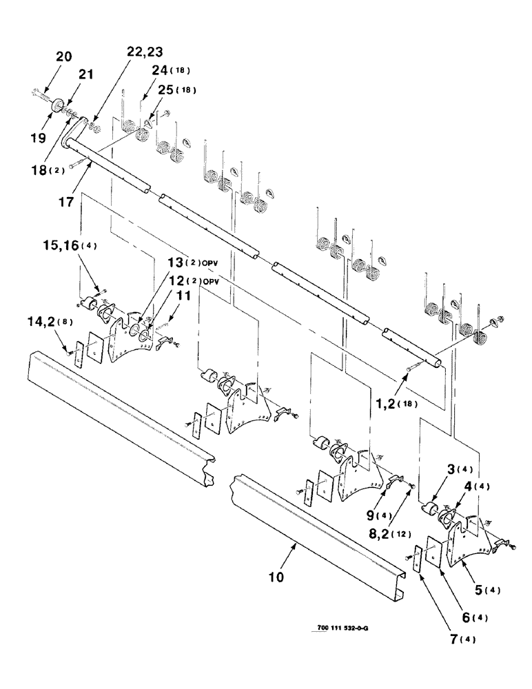 Схема запчастей Case IH 8360 - (6-10) - REEL BAT AND TINE TUBE ASSEMBLY, 12 FOOT, TINE TUBE ASSEMBLY "A" (09) - CHASSIS