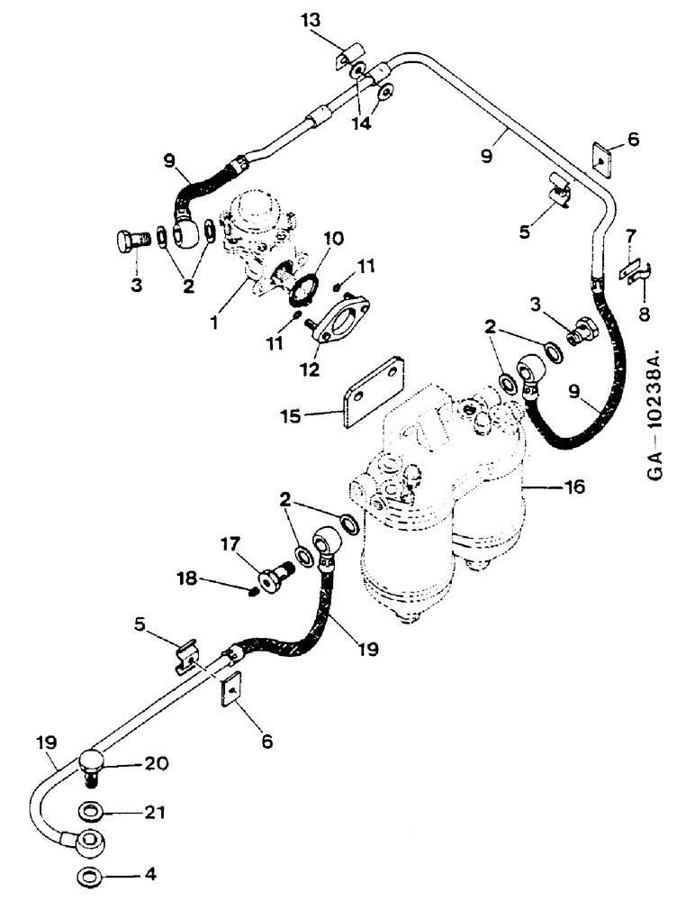 Схема запчастей Case IH D-358 - (11-054) - FUEL FILTER AND LINES 