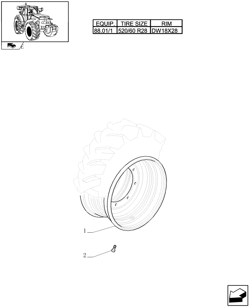 Схема запчастей Case IH MAXXUM 115 - (82.00[02]) - FRONT WHEELS (11) - WHEELS/TRACKS