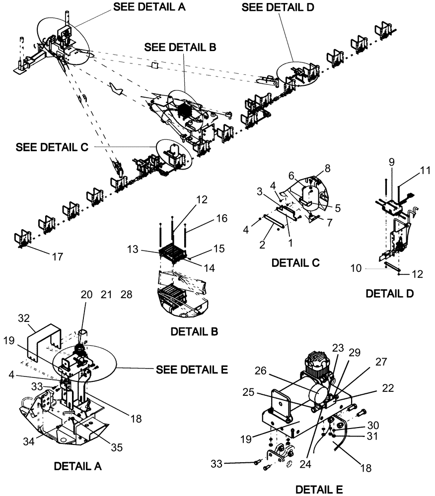 Схема запчастей Case IH 1210 - (75.200.24) - ACCUROW, COMPONENTS FFT LAYOUT (75) - SOIL PREPARATION