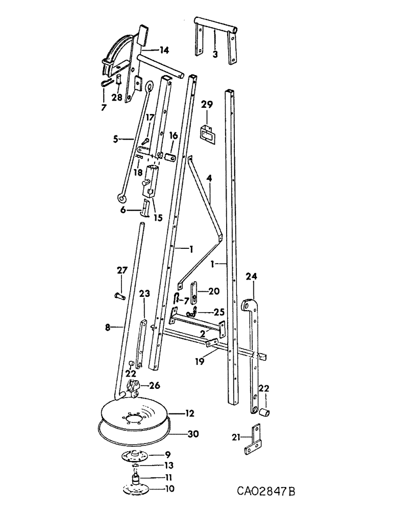 Схема запчастей Case IH 400 - (A-030) - HYDRAULIC MARKER ATTACHMENT, FOR 4 ROW AND 6 ROW NARROW 