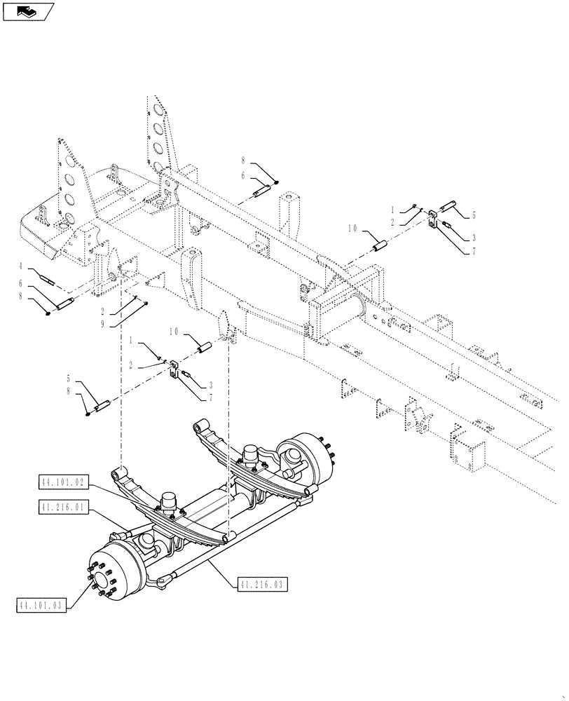 Схема запчастей Case IH TITAN 4030 - (44.101.01) - FRONT AXLE - MOUNTING (44) - WHEELS