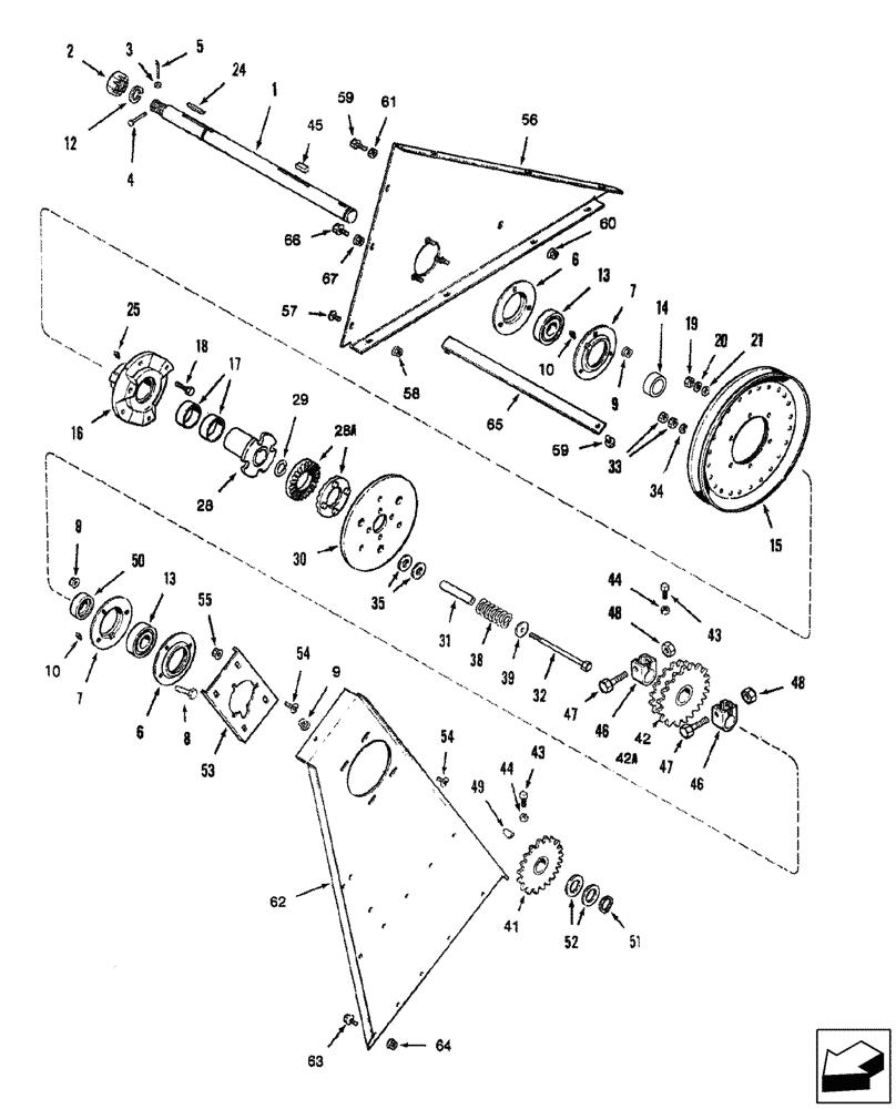 Схема запчастей Case IH 2588 - (74.140.01) - ELEVATOR - JACKSHAFT, DRIVE (74) - CLEANING