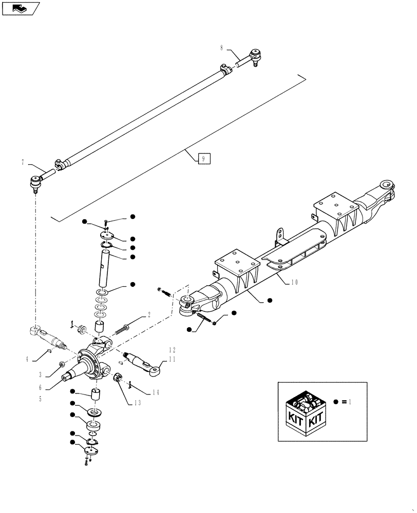 Схема запчастей Case IH TITAN 4530 - (41.216.03) - FRONT AXLE KNUCKLE AND TIE ROD ASSEMBLIES (41) - STEERING