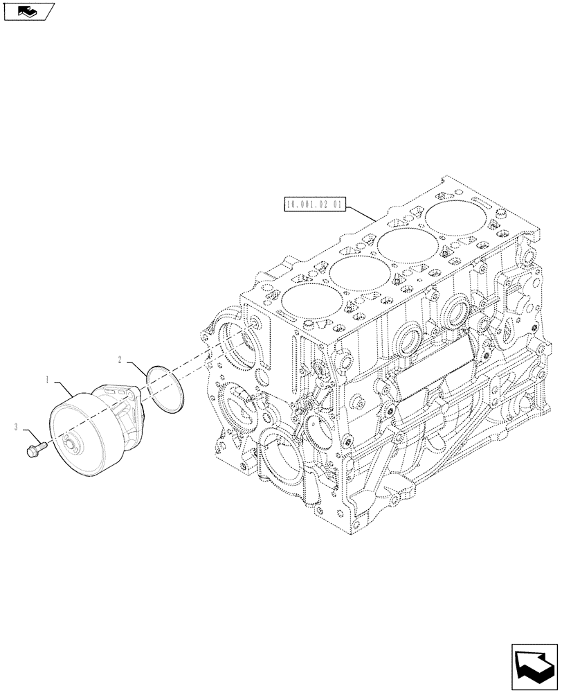 Схема запчастей Case IH FARMALL 65A - (10.402.02[01]) - WATER PUMP (10) - ENGINE