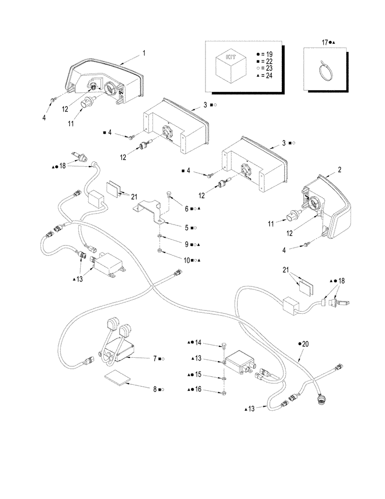 Схема запчастей Case IH STEIGER 480 - (04-26) - HEADLAMPS - NORTH AMERICA (04) - ELECTRICAL SYSTEMS