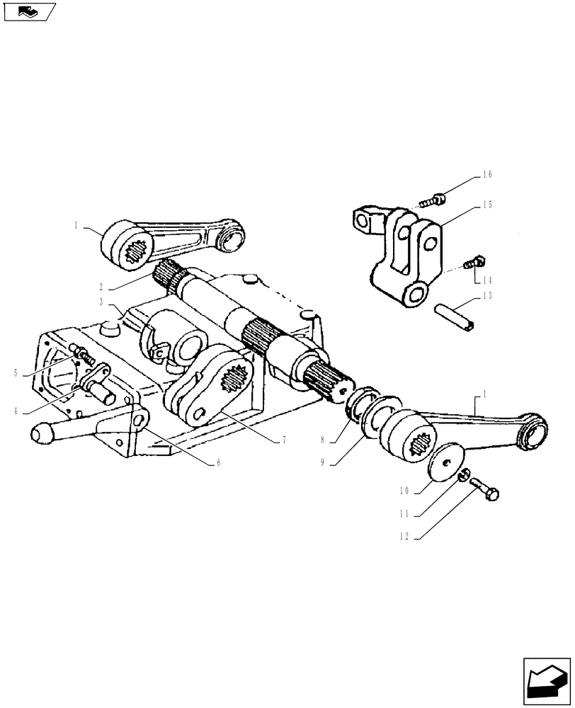 Схема запчастей Case IH FARMALL 65A - (35.110.04) - LIFT HOUSING - LIFT ARMS (35) - HYDRAULIC SYSTEMS