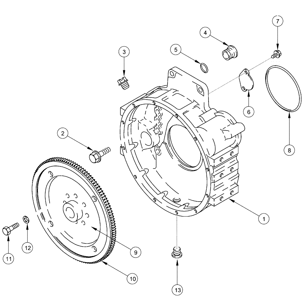 Схема запчастей Case IH SPX4410 - (03-020) - FLYWHEEL HOUSING (01) - ENGINE