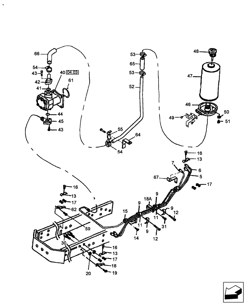 Схема запчастей Case IH FARMALL 60 - (04.02) - STEERING COLUMN GEARBOX & PIPING (04) - FRONT AXLE & STEERING