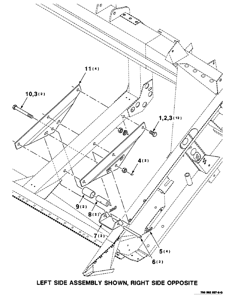 Схема запчастей Case IH 8820 - (9-092) - LOWER HEADER SUPPORT PIVOT ASSEMBLY (58) - ATTACHMENTS/HEADERS