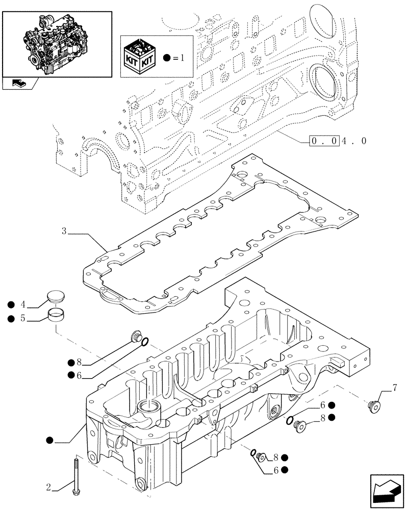 Схема запчастей Case IH PUMA 115 - (0.04.2) - ENGINE OIL SUMP (01) - ENGINE