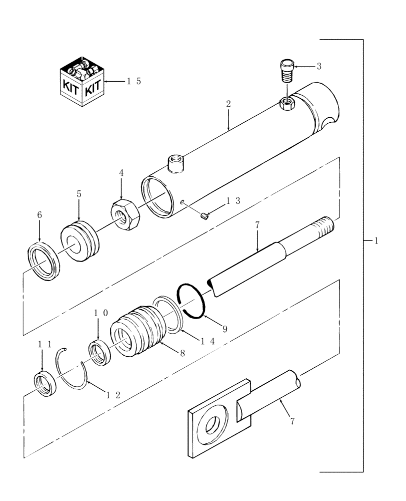 Схема запчастей Case IH DCX101 - (35.100.05[01]) - HYDRAULIC CYLINDER, TILT, PRIOR TO PIN HCA0006156 (STEEL ROLLS) OR HCA0006052 (RUBBER ROLLS) (35) - HYDRAULIC SYSTEMS