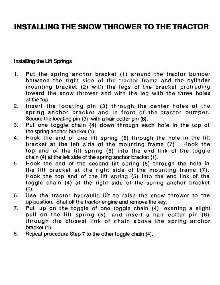 Схема запчастей Case IH ST148 - (16) - INSTALLING THE SNOW THROWER TO THE TRACTOR 