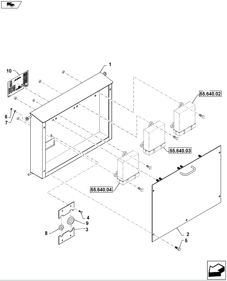 Схема запчастей Case IH 810 - (35.359.14) - VALVE BOX DOOR ASSEMBLY, DOUBLE AND TRIPLE BIN (35) - HYDRAULIC SYSTEMS