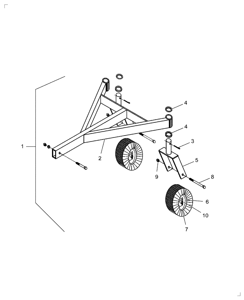 Схема запчастей Case IH RC1800 - (023) - DUAL TAIL WHEEL KIT - CSE010D3992R (18) - ACCESSORIES