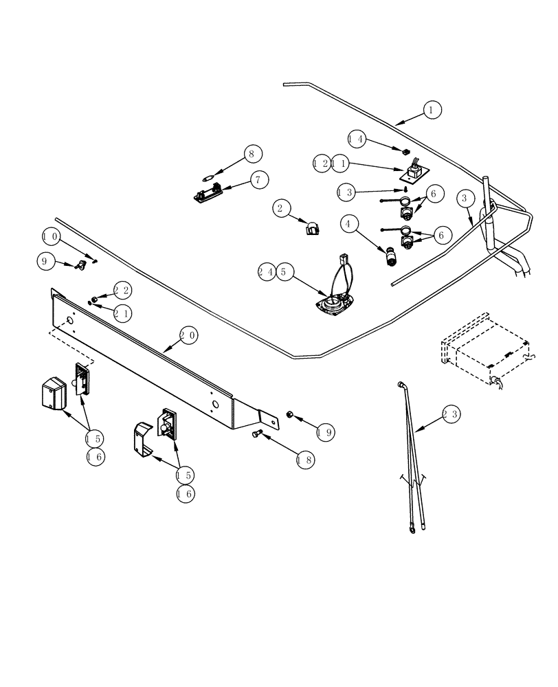 Схема запчастей Case IH MX180 - (04-10) - HARNESS ROOF, EUROPE ONLY (04) - ELECTRICAL SYSTEMS