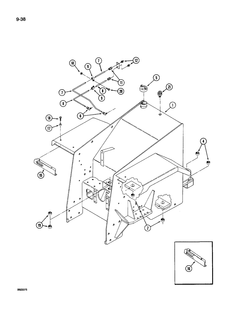 Схема запчастей Case IH 9250 - (9-038) - REAR FRAME, 9250 TRACTOR (09) - CHASSIS/ATTACHMENTS