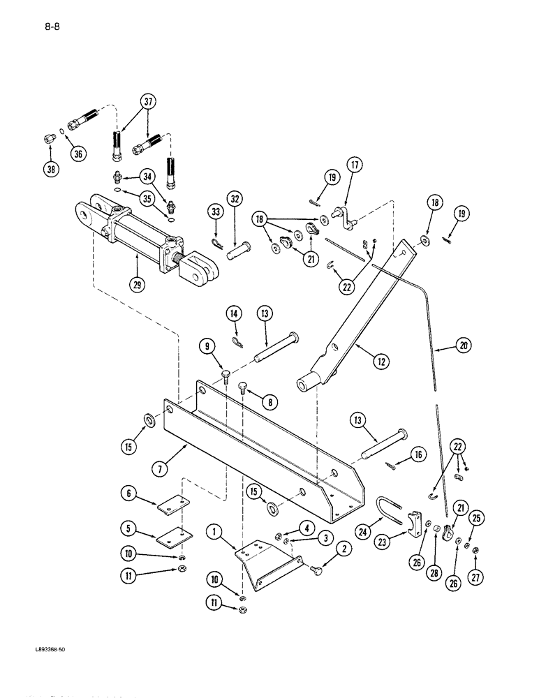 Схема запчастей Case IH 6300 - (8-08) - MARKER HYDRAULICS, CABLE CONTROLLED MARKER (08) - HYDRAULICS