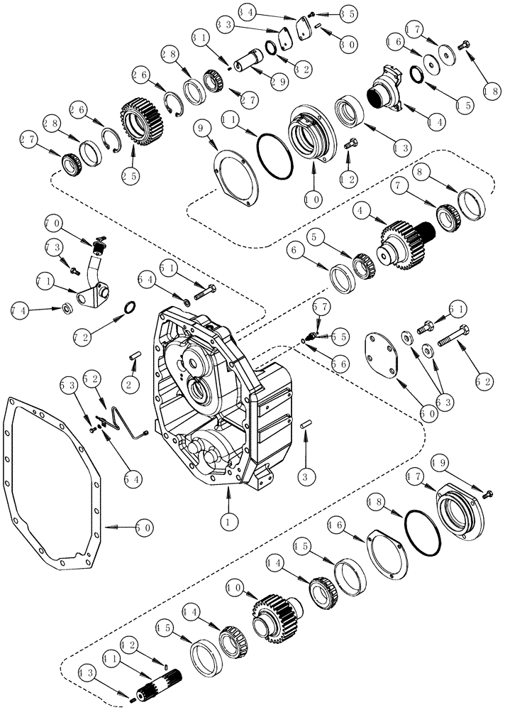 Схема запчастей Case IH MX255 - (06-02) - TRANSMISSION DROP BOX (06) - POWER TRAIN