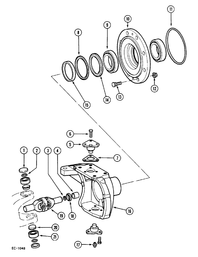 Схема запчастей Case IH 248 - (6-576) - STEERING KNUCKLE, 4 WHEEL DRIVE, 258, 485, 585: 18001- (05) - STEERING