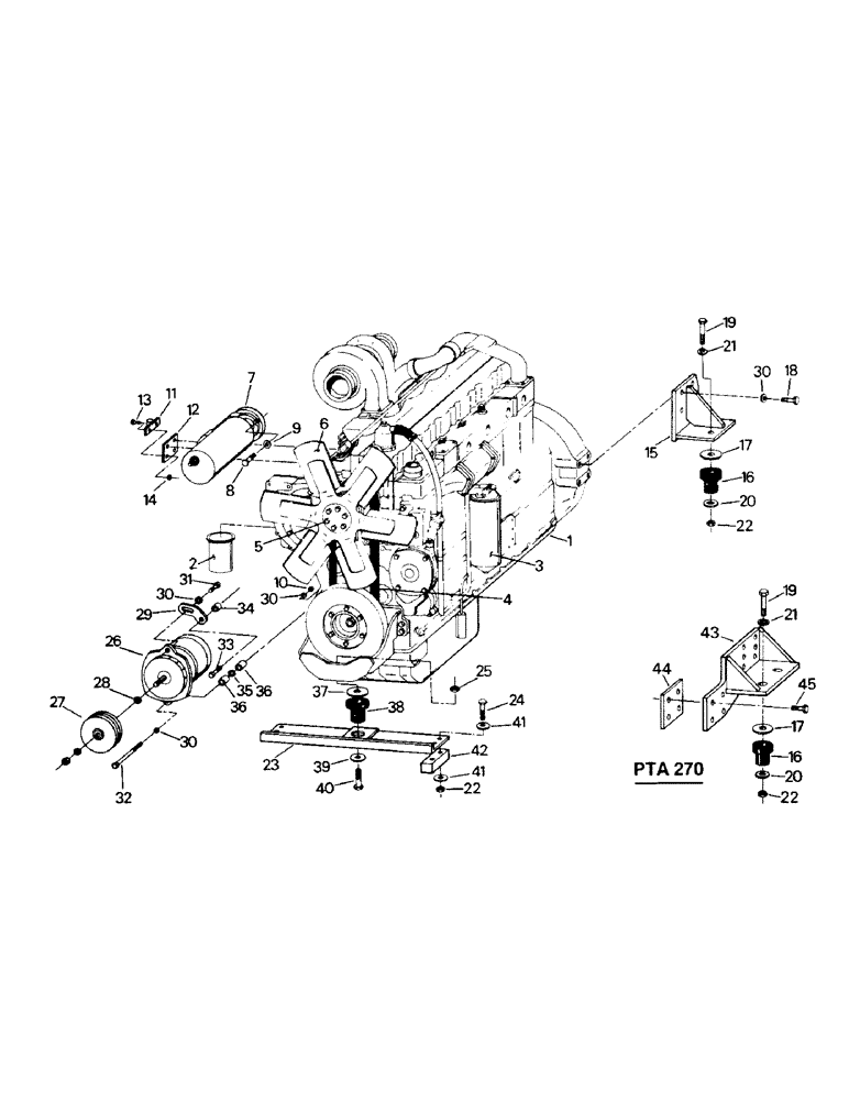 Схема запчастей Case IH PT270 - (04-03) - ENGINE & ATTACHING PARTS (04) - Drive Train