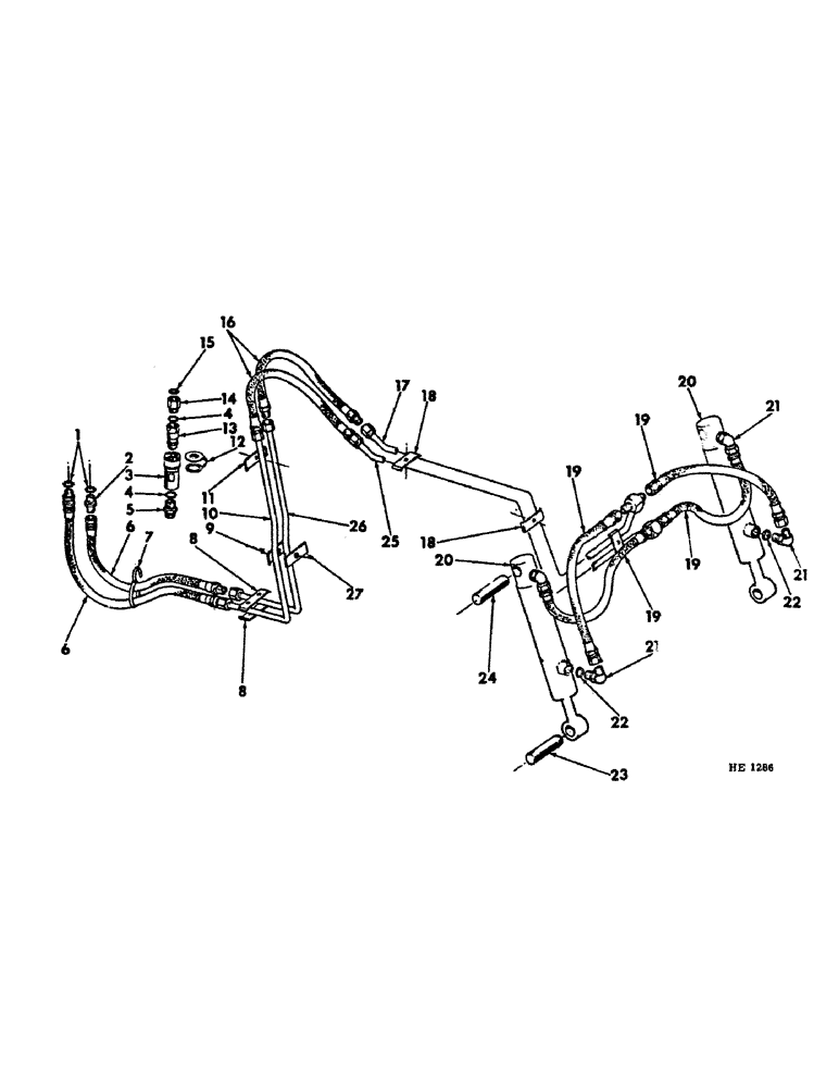 Схема запчастей Case IH 1850 - (C-18) - BUCKET CONTROL HYDRAULIC SYSTEM 