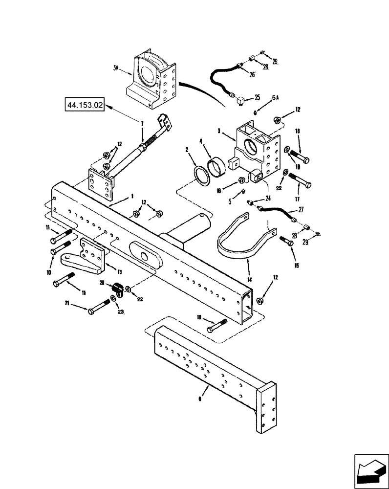 Схема запчастей Case IH 2577 - (44.151.02) - AXLE, STEERING - EXTENSIONS - POWER GUIDE AXLE - SINGLE STEERING CYLINDER (44) - WHEELS