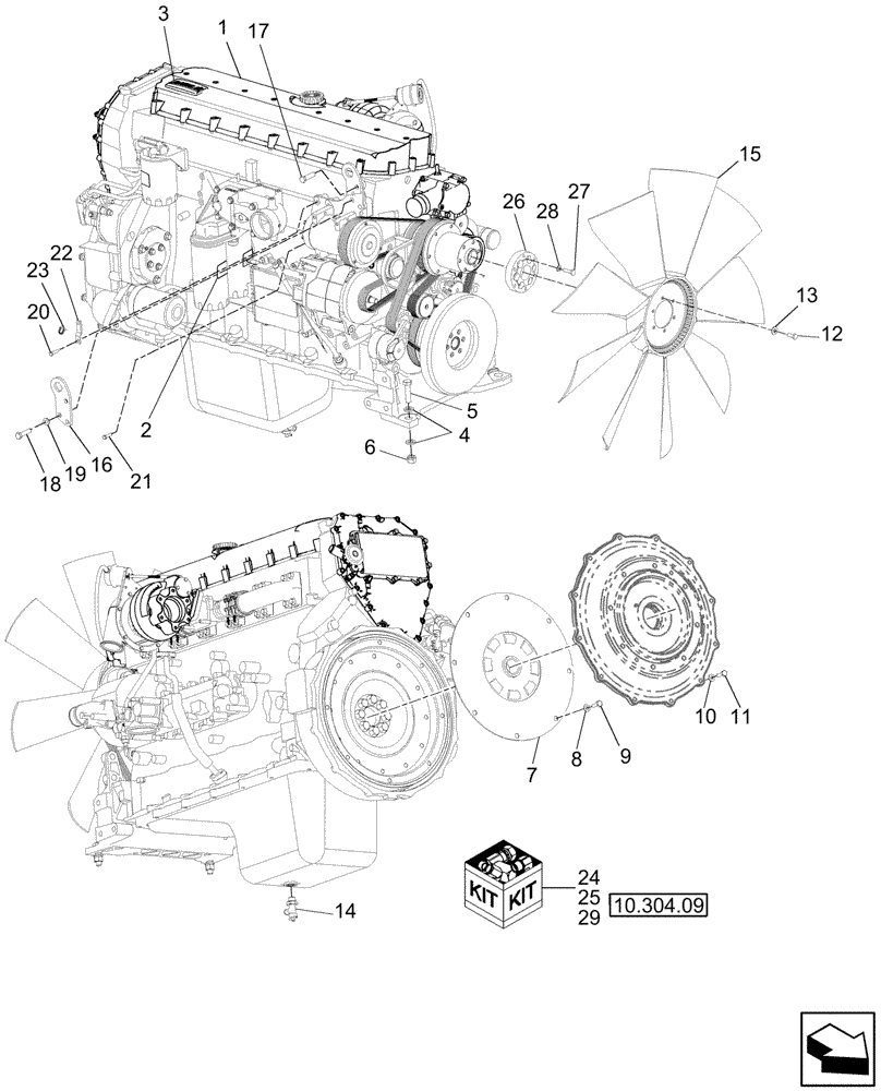 Схема запчастей Case IH 8010 - (10.100.01[02]) - COMPLETE ENGINE - 8010 (10) - ENGINE