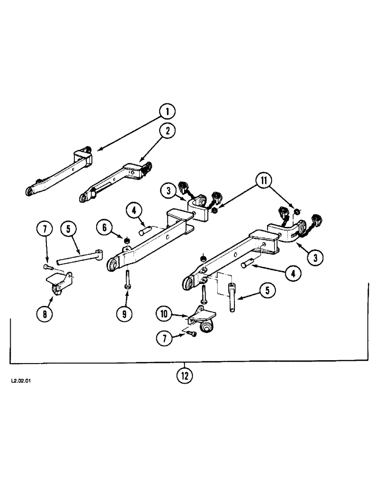 Схема запчастей Case IH 2130 - (9-122) - LINK LOWER - ADJUSTABLE, VINEYARD VERSION ONLY (09) - CHASSIS/ATTACHMENTS