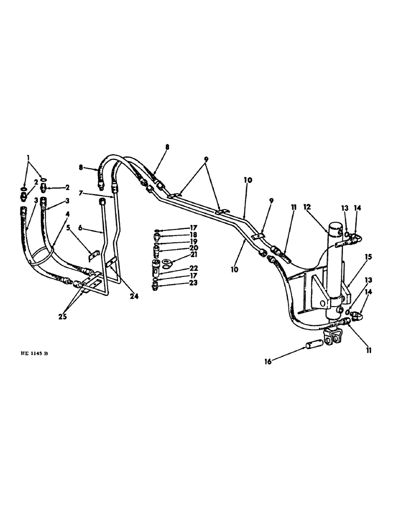 Схема запчастей Case IH 1550 - (B-14) - BUCKET CONTROL HYDRAULIC SYSTEM 