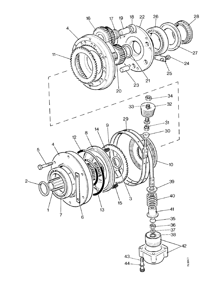 Схема запчастей Case IH 1490 - (D06-1) - REAR PLANETARY UNIT, POWER SHIFT (03) - POWER TRAIN