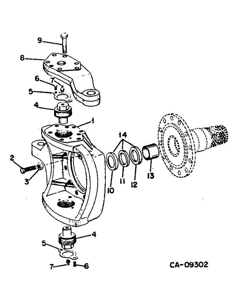 Схема запчастей Case IH 584 - (07-61) - STEERING KNUCKLE ASSY, ALL WHEEL DRIVE, ZF AXLE (04) - Drive Train