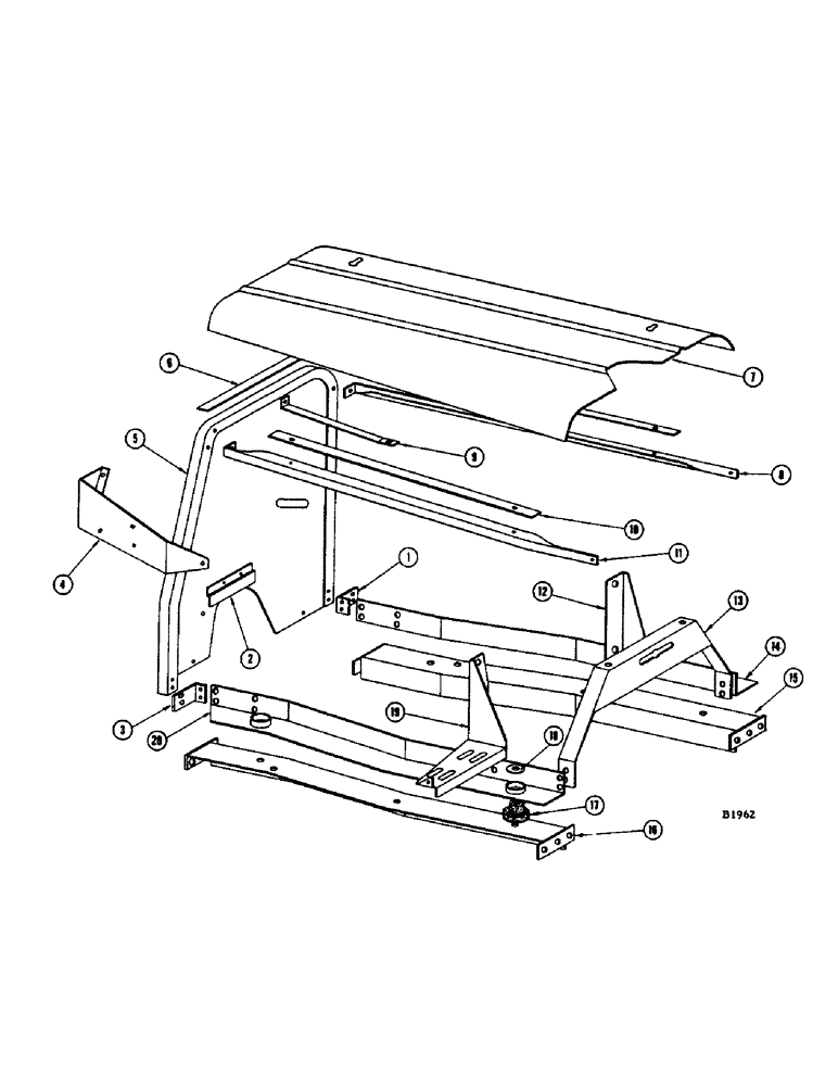 Схема запчастей Case IH 1060 - (322) - ENGINE HOODS AND SUPPORTS, A284 G-F, A284 LP-F, A301 D-F ENGINES (10) - ENGINE