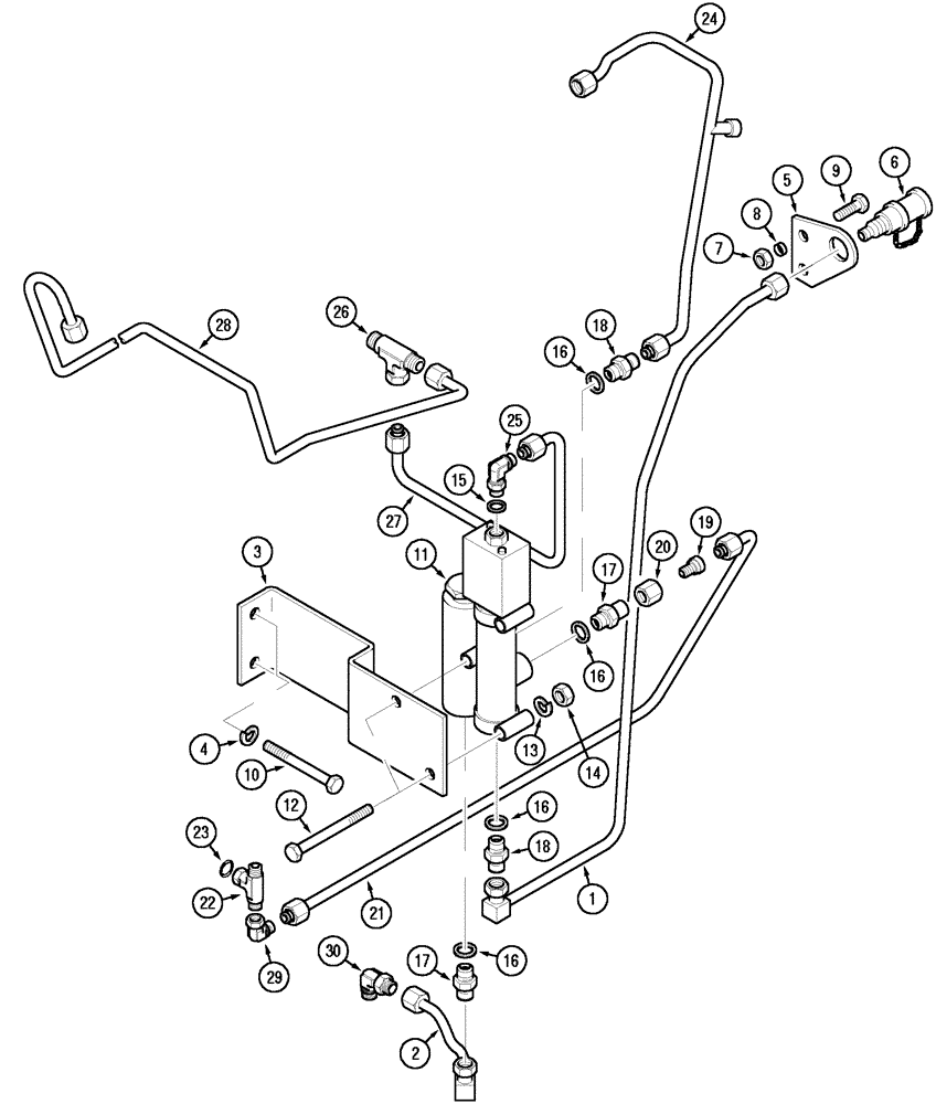 Схема запчастей Case IH C60 - (08-26) - HYDRAULIC TRAILER BRAKE CIRCUIT ( - JJE1009644) (08) - HYDRAULICS