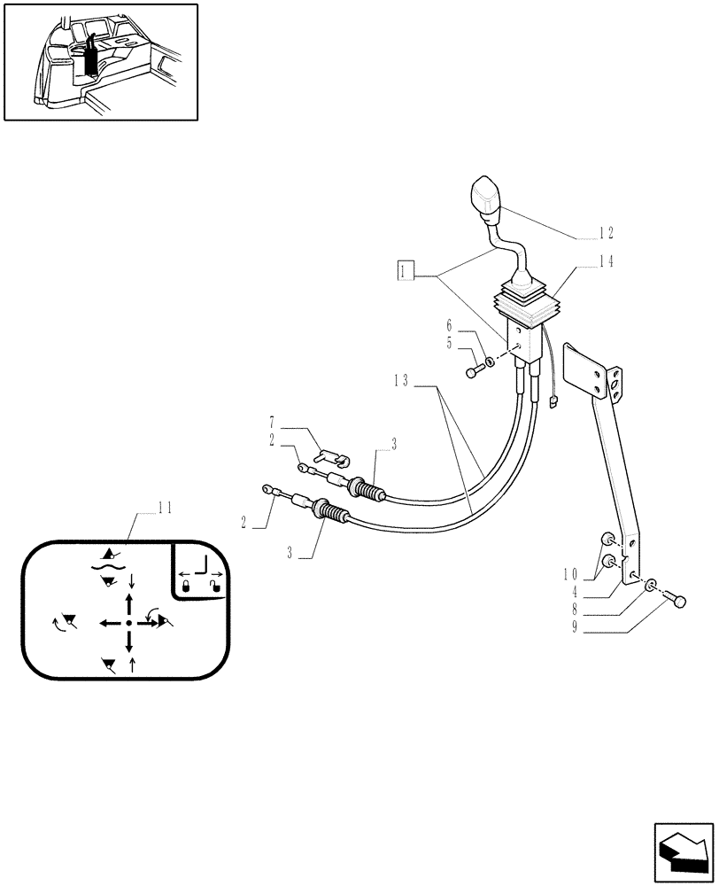 Схема запчастей Case IH MXM130 - (1.96.2/02) - (VAR.440) VALVE CONTROL UNIT WITH JOYSTICK FOR LOADER (10) - OPERATORS PLATFORM/CAB