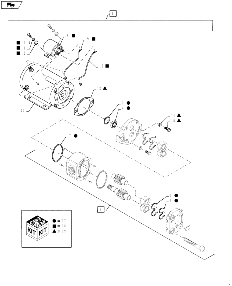 Схема запчастей Case IH STEIGER 600 - (41.200.04) - PUMP, EMERGENCY STEERING - WHEELED - EUROPE ONLY (41) - STEERING