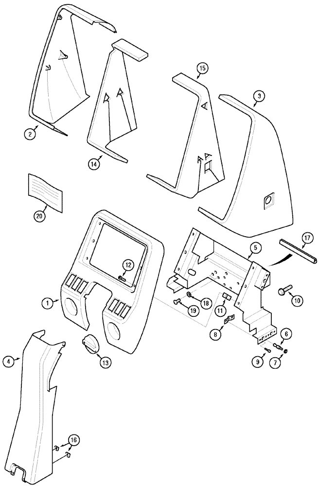 Схема запчастей Case IH CX50 - (09-32) - INSTRUMENT PANEL (09) - CHASSIS/ATTACHMENTS