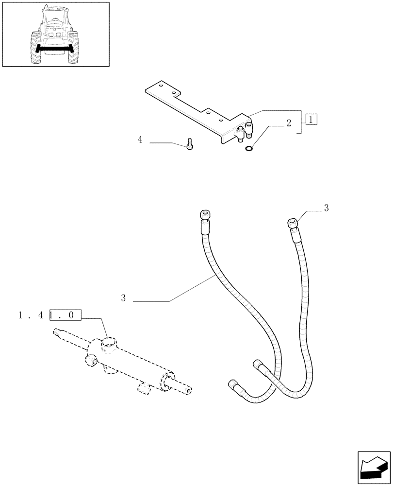 Схема запчастей Case IH MXM120 - (1.42.0[02]) - POWER STEERING HYDRAULIC CONTROL - (2WD) (04) - FRONT AXLE & STEERING