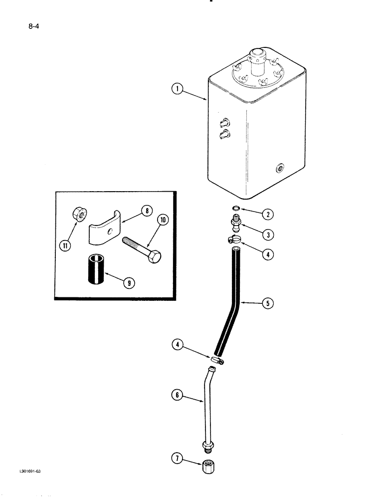 Схема запчастей Case IH 1620 - (8-04) - HYDRAULIC RESERVOIR DRAIN SYSTEM (07) - HYDRAULICS