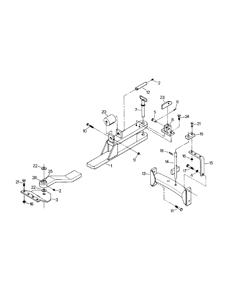 Схема запчастей Case IH SM-325 - (06-07) - DRAWBAR AND MOUNTING, EARLY STYLE, BSN 3913 4/23/84 (12) - FRAME