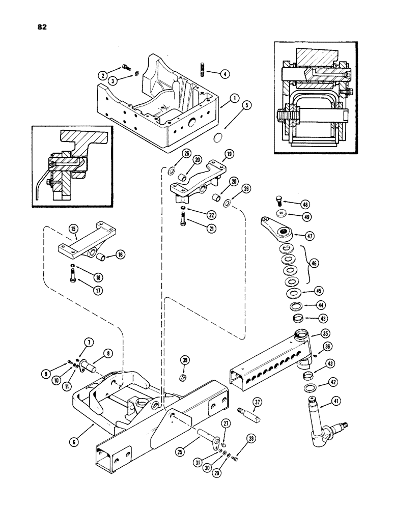 Схема запчастей Case IH 1170 - (082) - ADJUSTABLE FRONT AXLE, 60 TO 88" TREAD (05) - STEERING